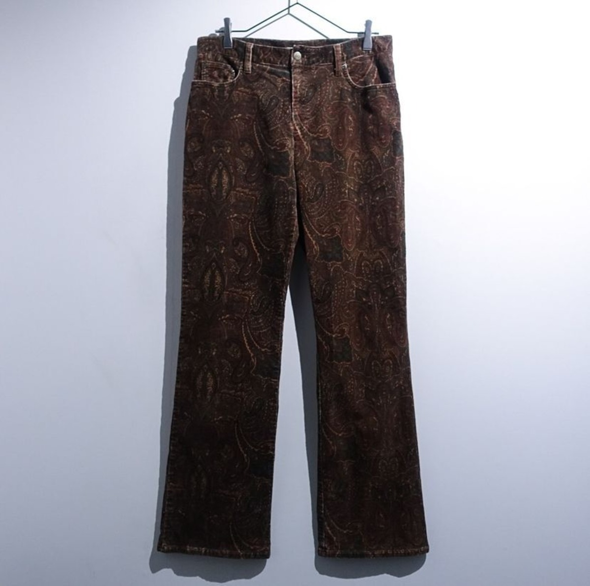 “JONES NEW YORK” Brown Paisley Corduroy Flare Pants 古着屋 FORCE