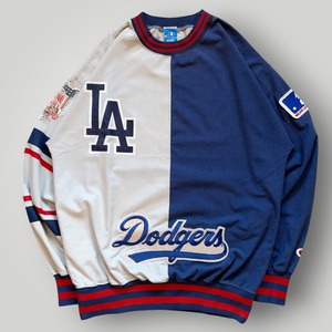 【激レア】USA製 90s Champion チャンピオン MLB ドジャース スウェット カットソー ロンT M 紺/灰 ツートーン アメリカ製 VINTAGE 希少
