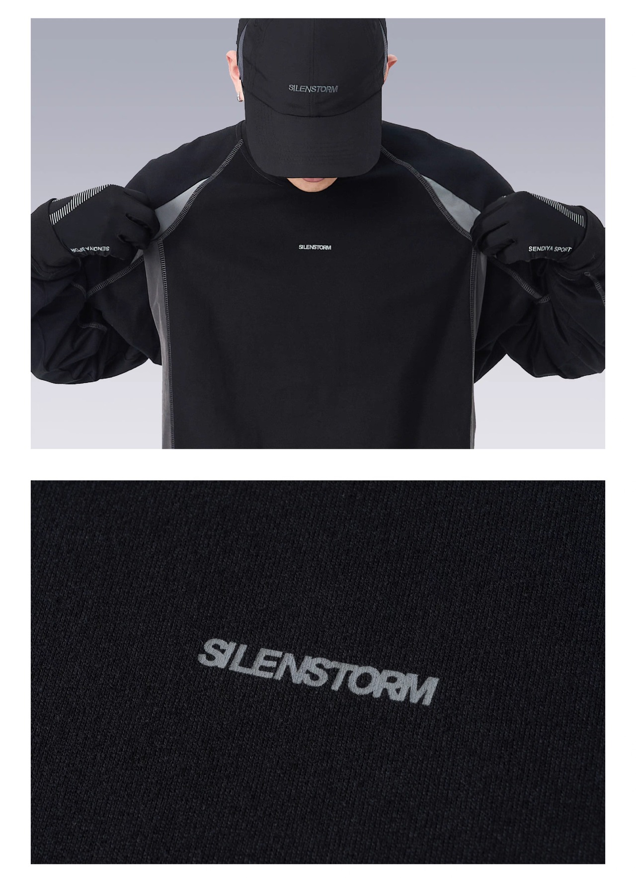SILENSTORM カラーブロック サイクリングロングTシャツ