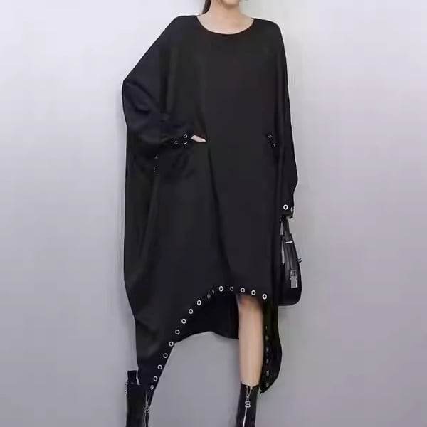 パッチポケット付き オーバーサイズ アシンメトリー ワンピース 2color ON1021