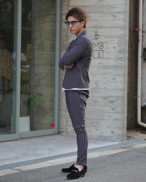 BELINDA STRIPE PANTS BLACK【BEL25-001B】