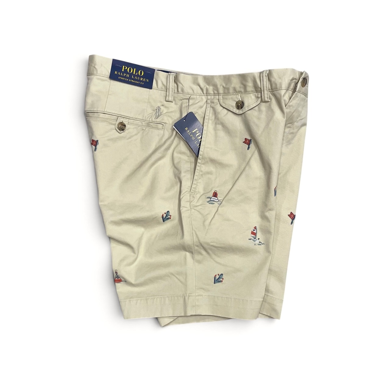【新品】Polo Ralph Laure ポロラルフローレン マリーンモチーフ刺繍 ストレッチチノショーツ ショートパンツ 【SPT-POLO-014】 - 3