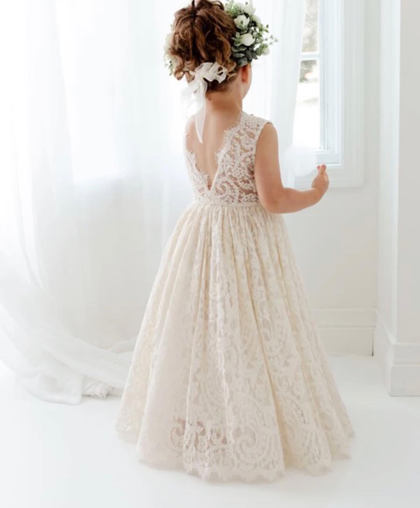 レースロングドレス•••••••キッズ プチプラ イベント フォーマル 発表会 ドレス ワンピース 海外子供服 結婚式 撮影