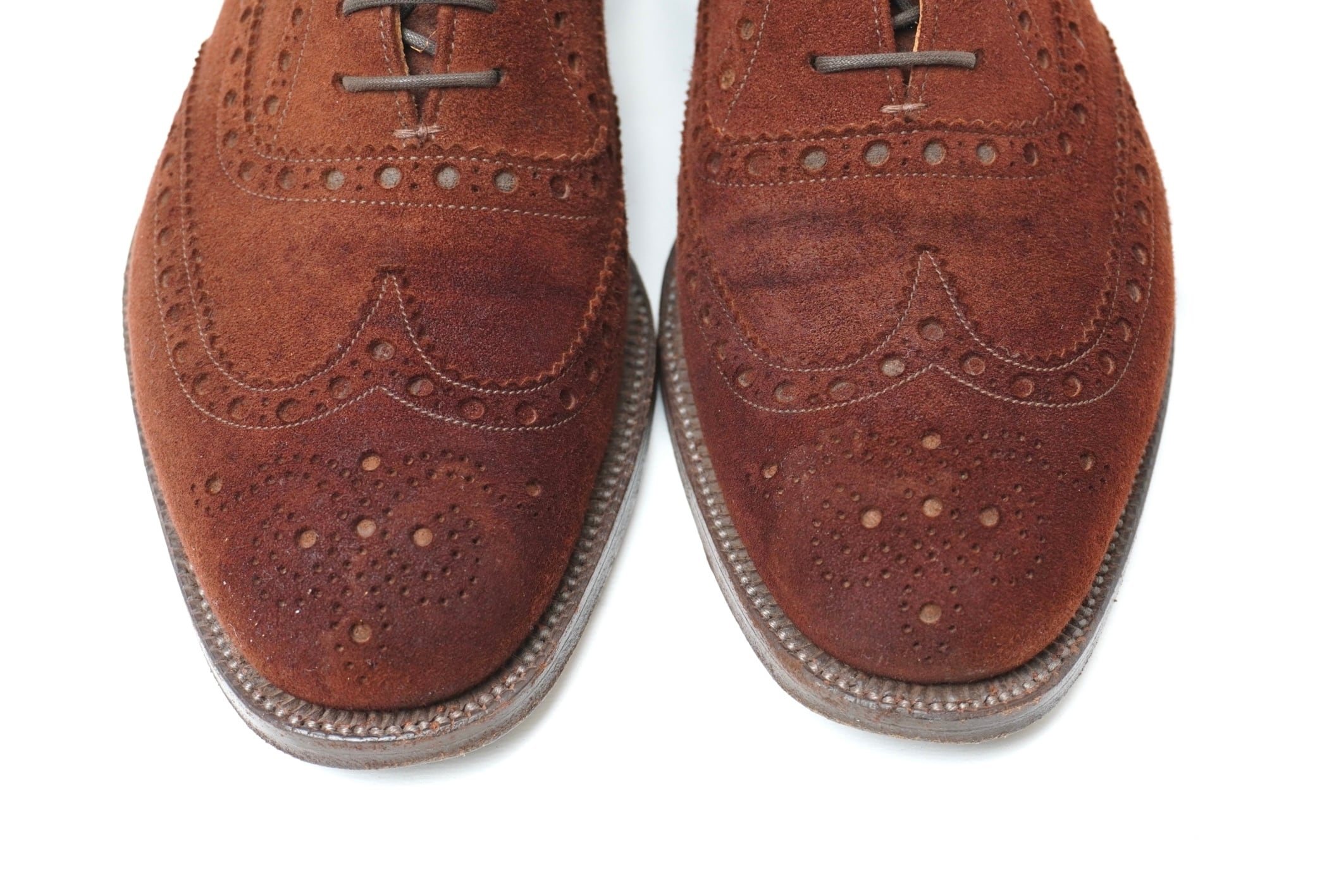 CHURCH'S】Buck Full Brogue 2都市 Suede Brown 65 F (Second Hand