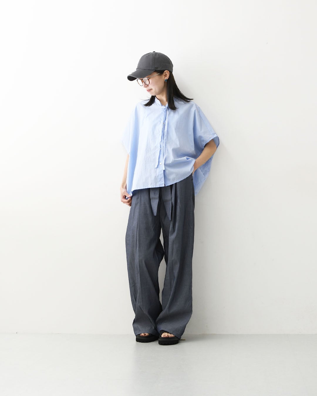 MIDIUMISOLID [ミディウミソリッド]SHEER DENIM EASY PT[1-162208