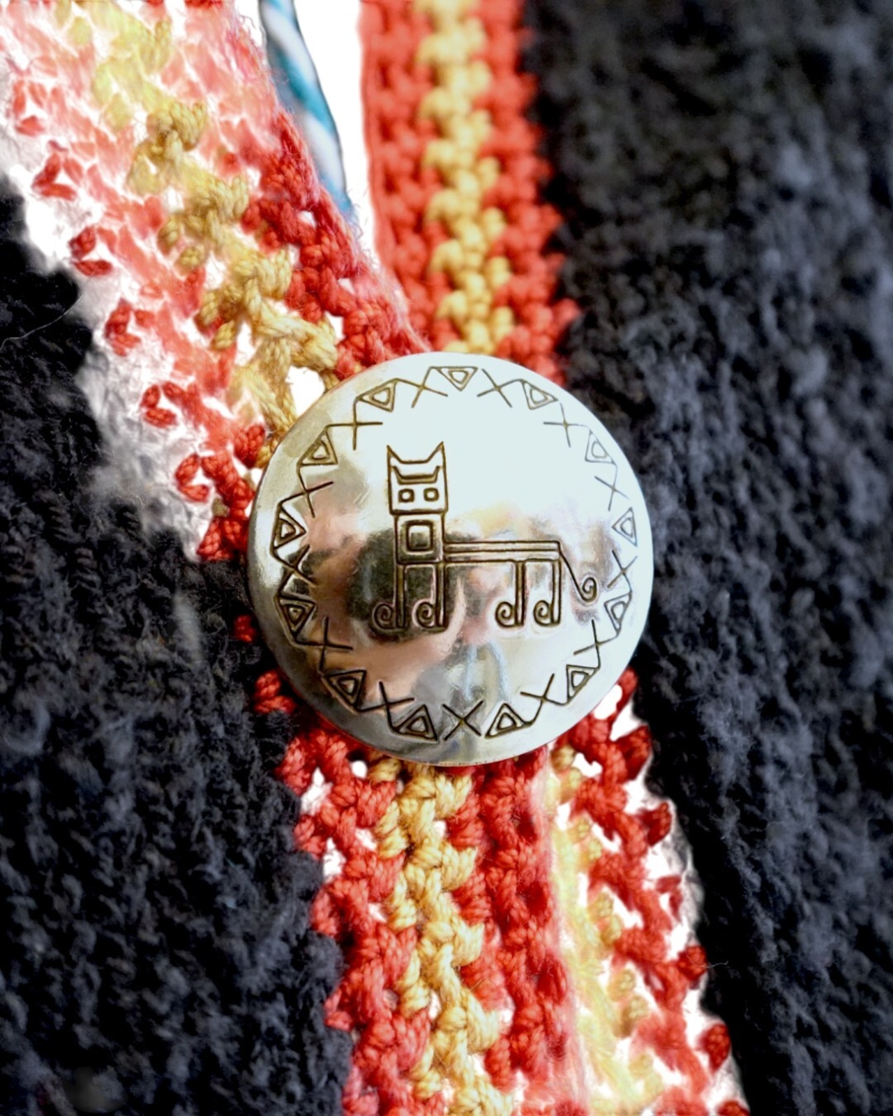 【古着】虎とライオンのニットカーディガン - 5