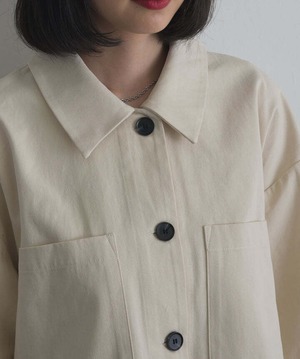 AE1279 ダブルポケットシャツジャケット ivory