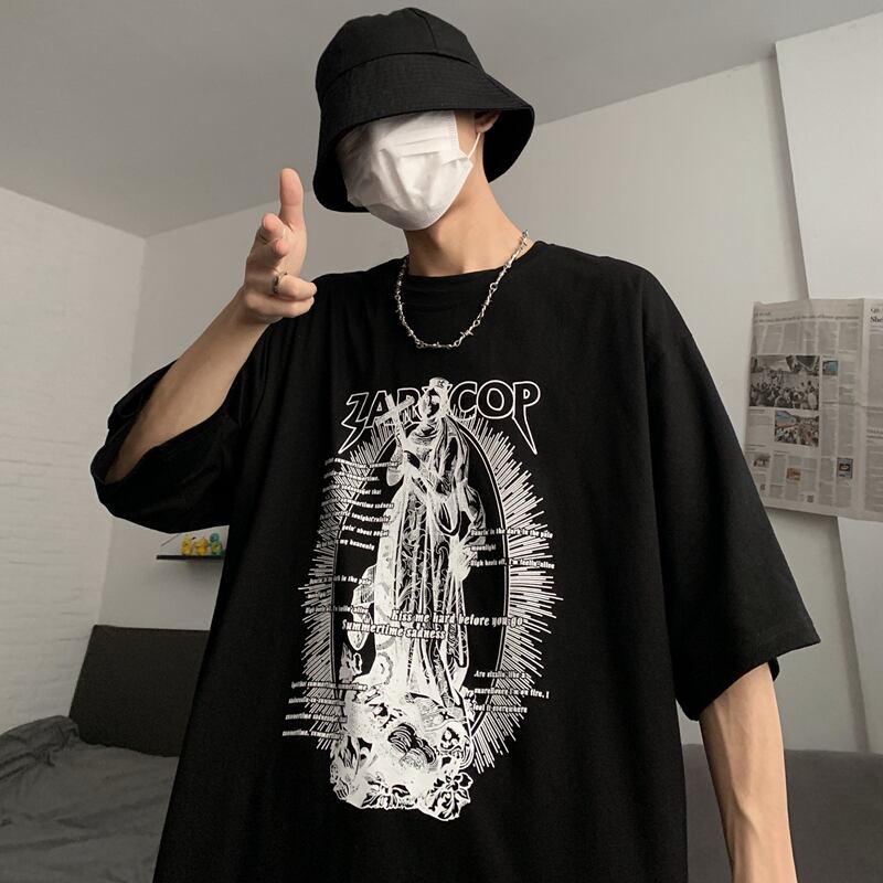 『REFLEM/レフレム』リングピアス付きTシャツ ブラック