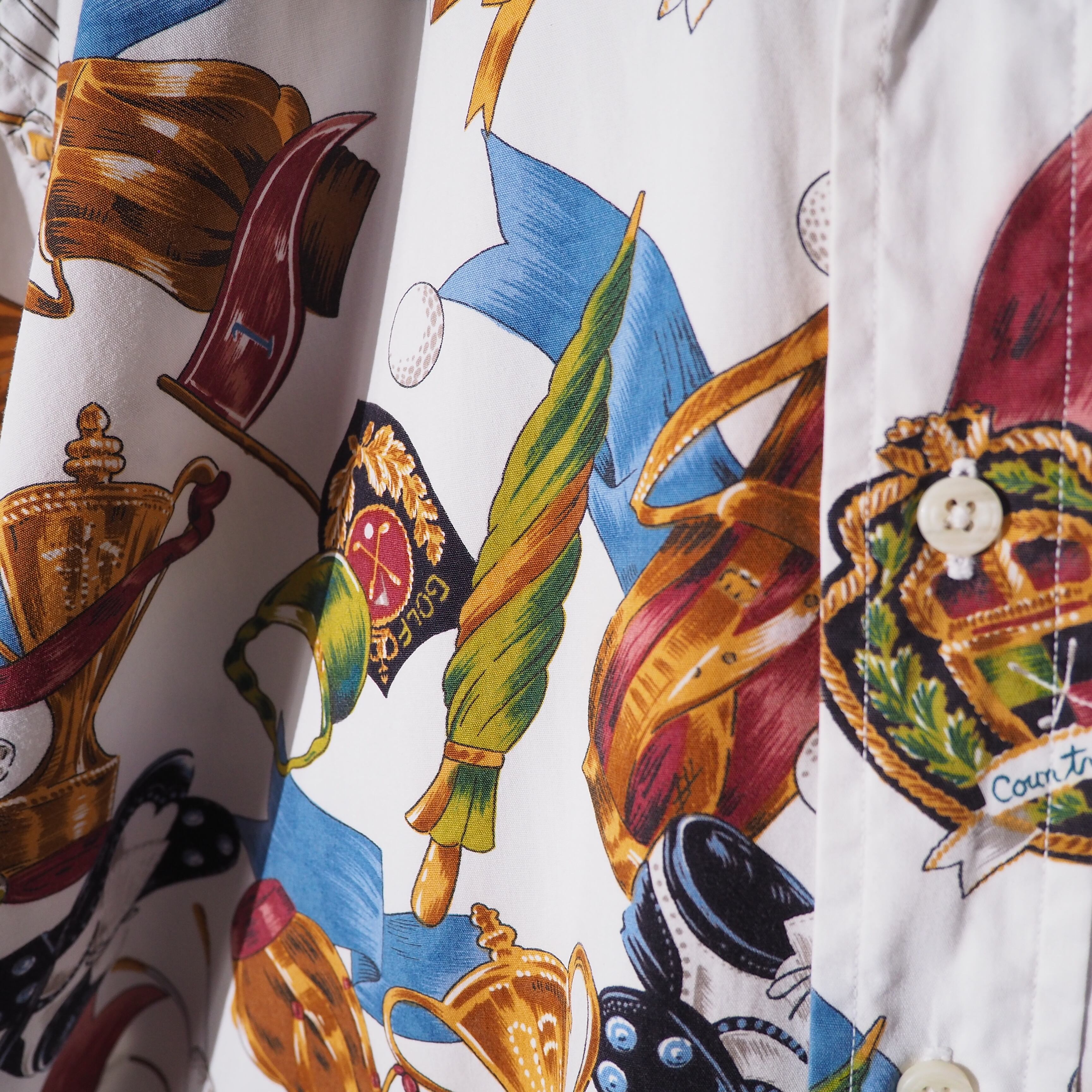 1990s " Made in USA " Beautiful Luxury pattern vintage loose Button down shirt