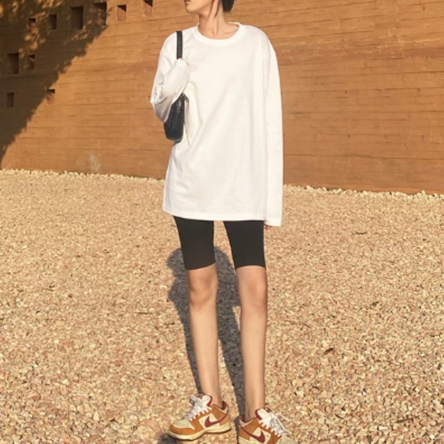 【クルーネック無地長袖Tシャツ 】P00367