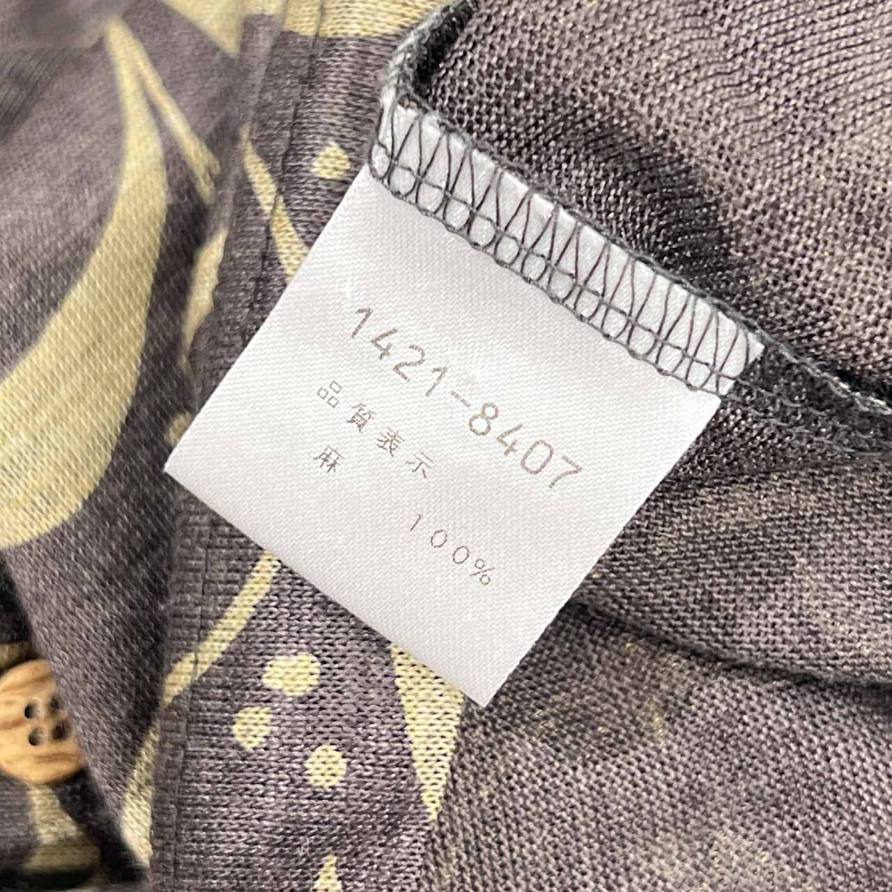 GREENCLUBS グリーンクラブ ボタニカル 総柄 半袖 リネン ポロシャツ 4 /メンズ/ライカ/日本製