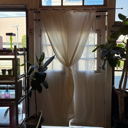 TOPANGA Homefurnishing India Cotton Voil&Sheeting double curtain　インド　コットンボイル＆シーチングダブルカーテン　110×200cm　ホワイト　白　綿　ナチュラル　間仕切り　掃き出し窓　レースカーテン　ドレープカーテン　2重　中厚　カーテンポール　暖簾