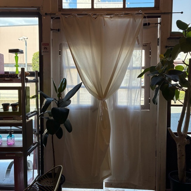 TOPANGA Homefurnishing India Cotton Voil&Sheeting double curtain　インド　コットンボイル＆シーチングダブルカーテン　110×200cm　ホワイト　白　綿　ナチュラル　間仕切り　掃き出し窓　レースカーテン　ドレープカーテン　2重　中厚　カーテンポール　暖簾
