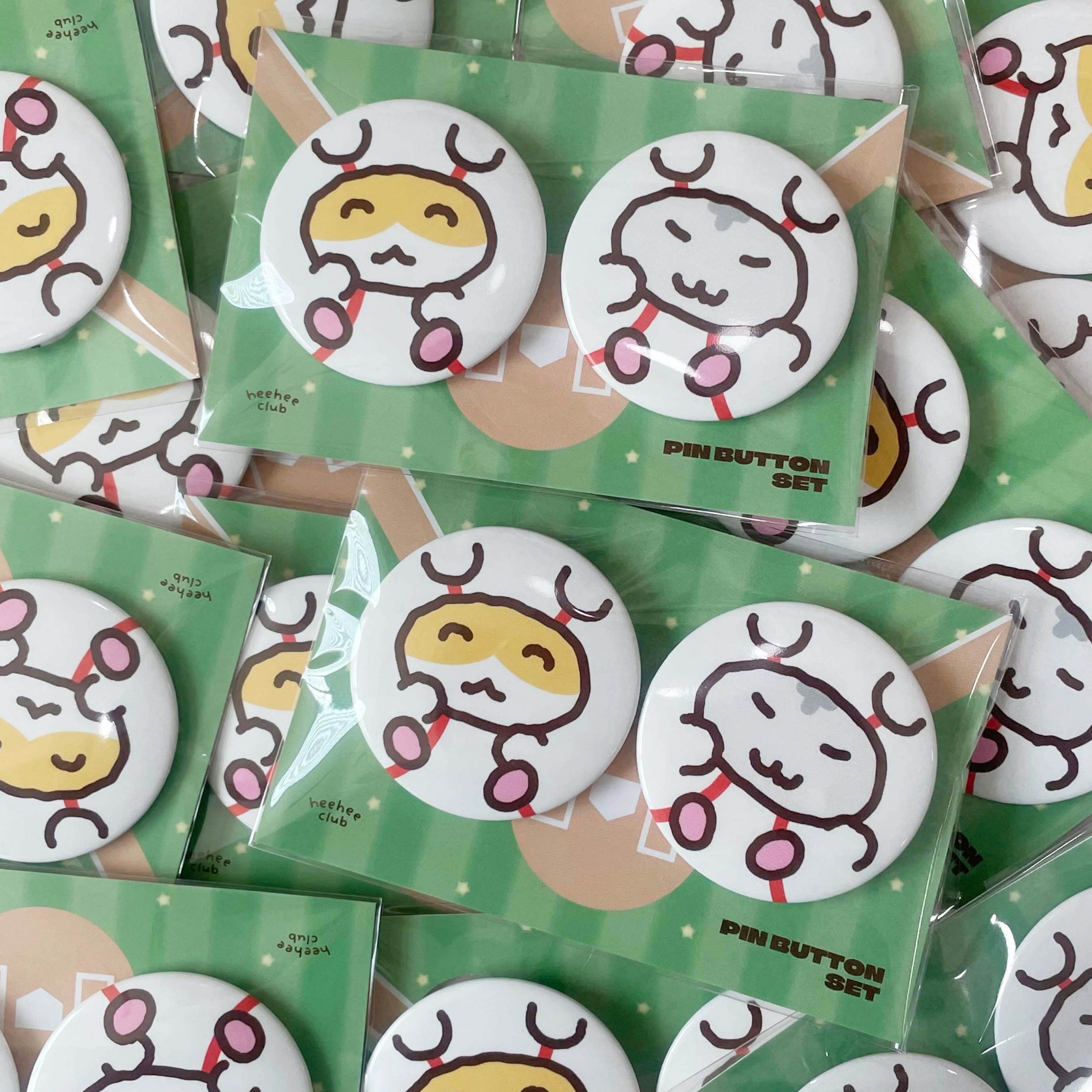 HEEHEECLUB] 野球ハムスター 缶バッジ セット（2個入り） | moim