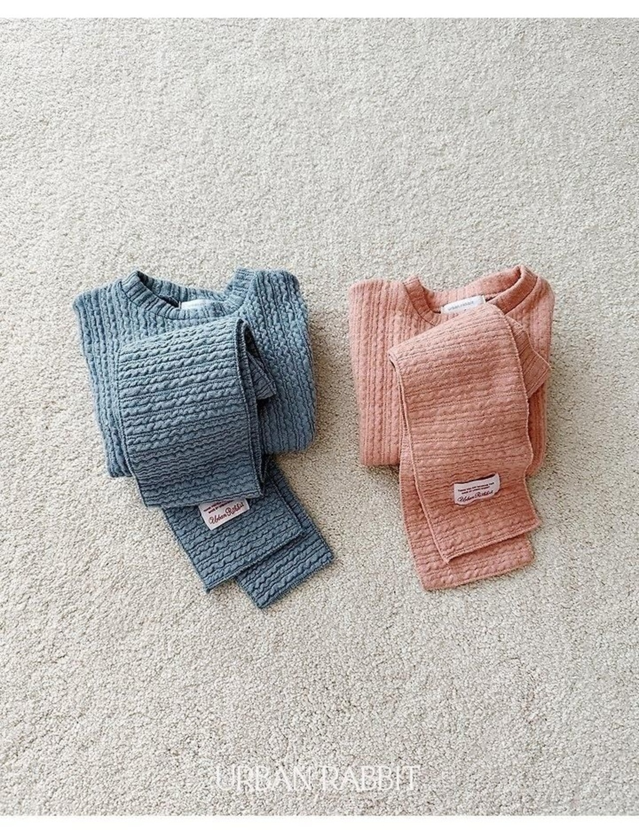 アーバンラビット / URBAN RABBIT / ケーブルロングT＆マフラーセット / 韓国子供服 / キッズ / 26winter〖取寄〗*XS~XL*