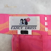 フラダンス 衣装 スカート ファンシードレス ピンク系 FANCY DRESS シングル ラウアエ柄 ティアレ柄 かわいい 華やか 鮮やか 明るい ピンク 橙 ハワイアン アロハ ハワイアンプリント フラ ダンス レッスン 練習 オレンジ系 おしゃれ