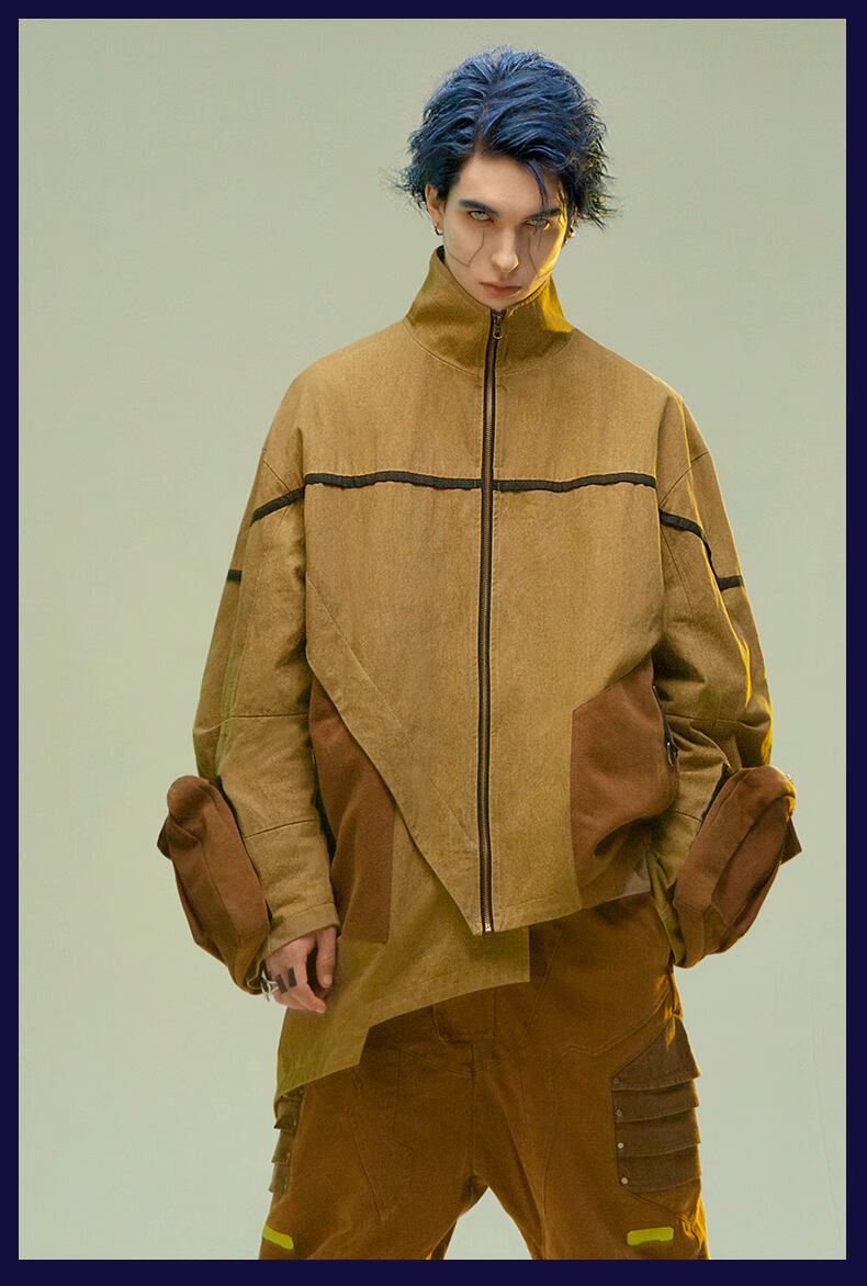 不作悪 サイバーパンクアシンメトリーミッドレングスジャケット