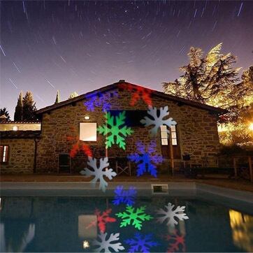 最新型 ソーラー式 レーザーライト 【ホワイト/レインボー】 自動回転