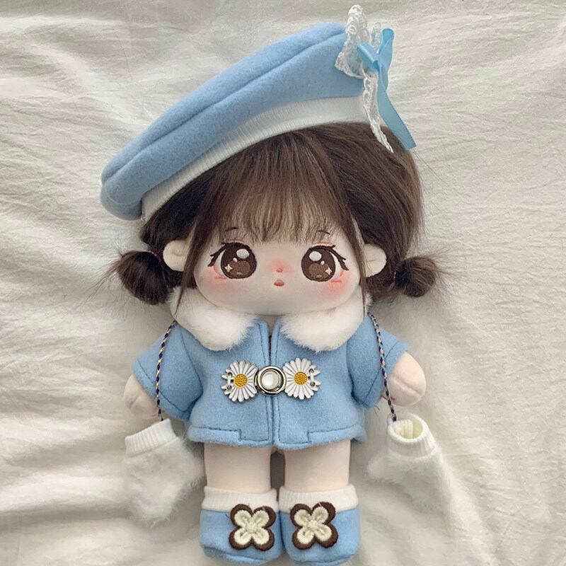 20cm ぬいぐるみ用 冬エレガント デイジー装飾 ウールジャケット+帽子+