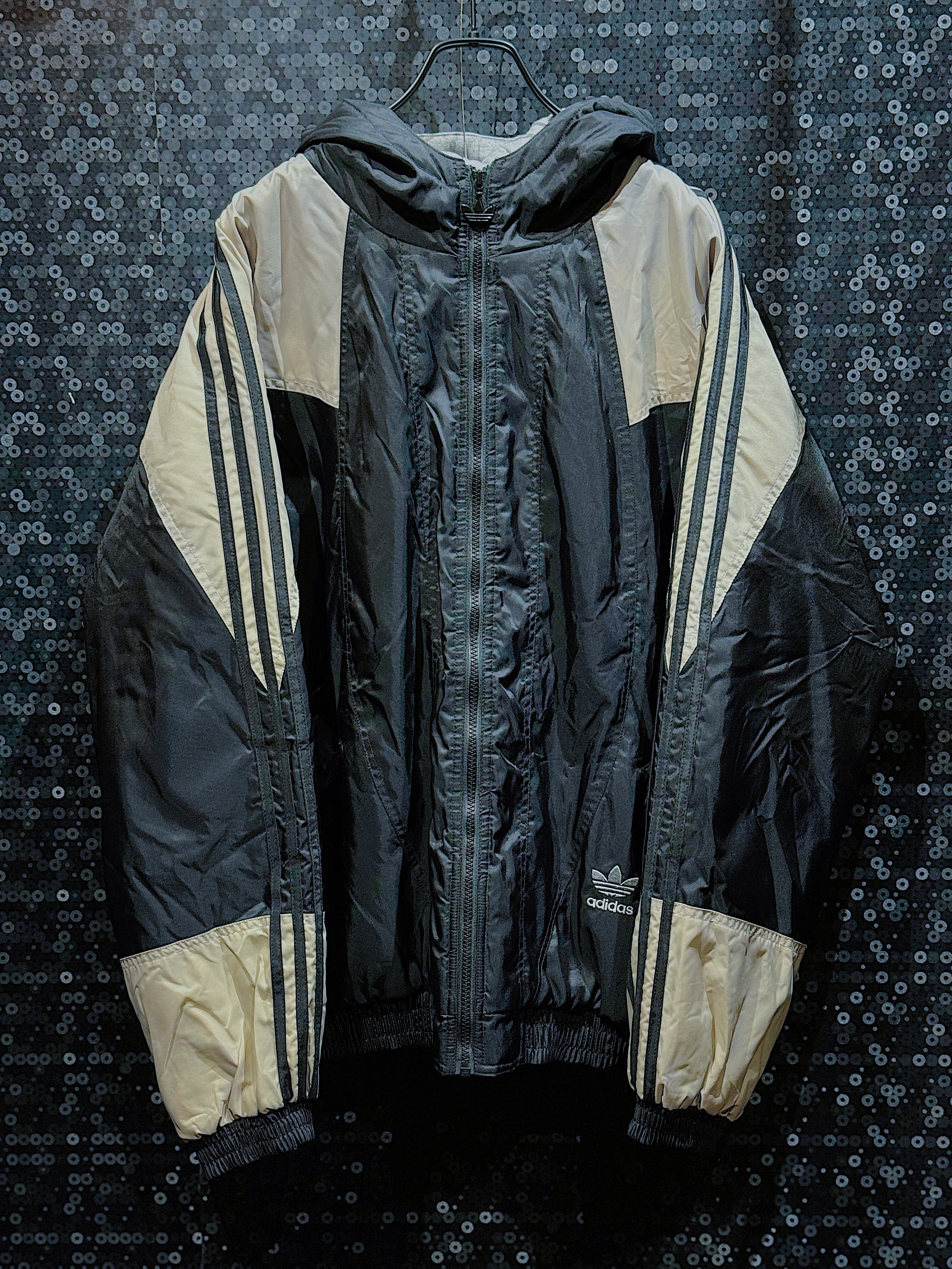 【ÆIEM】"adidas original"90's vintage trefoil logo Black and white mix color nylon jacket
