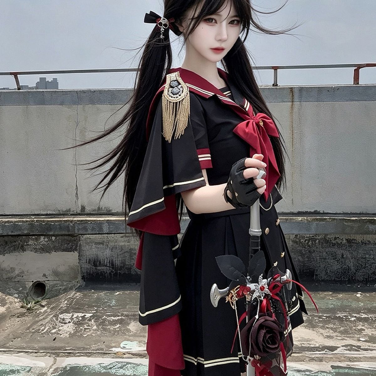 サイドケープ軍服セーラー服セットアップ：ケープなしver. | Maiden's Rêve