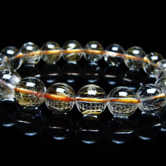 キャッツアイルチルクォーツ ブレスレット 11mm ルチルクォーツ ブレス 一点物 メール便可 [M便 1/10] 111-45830