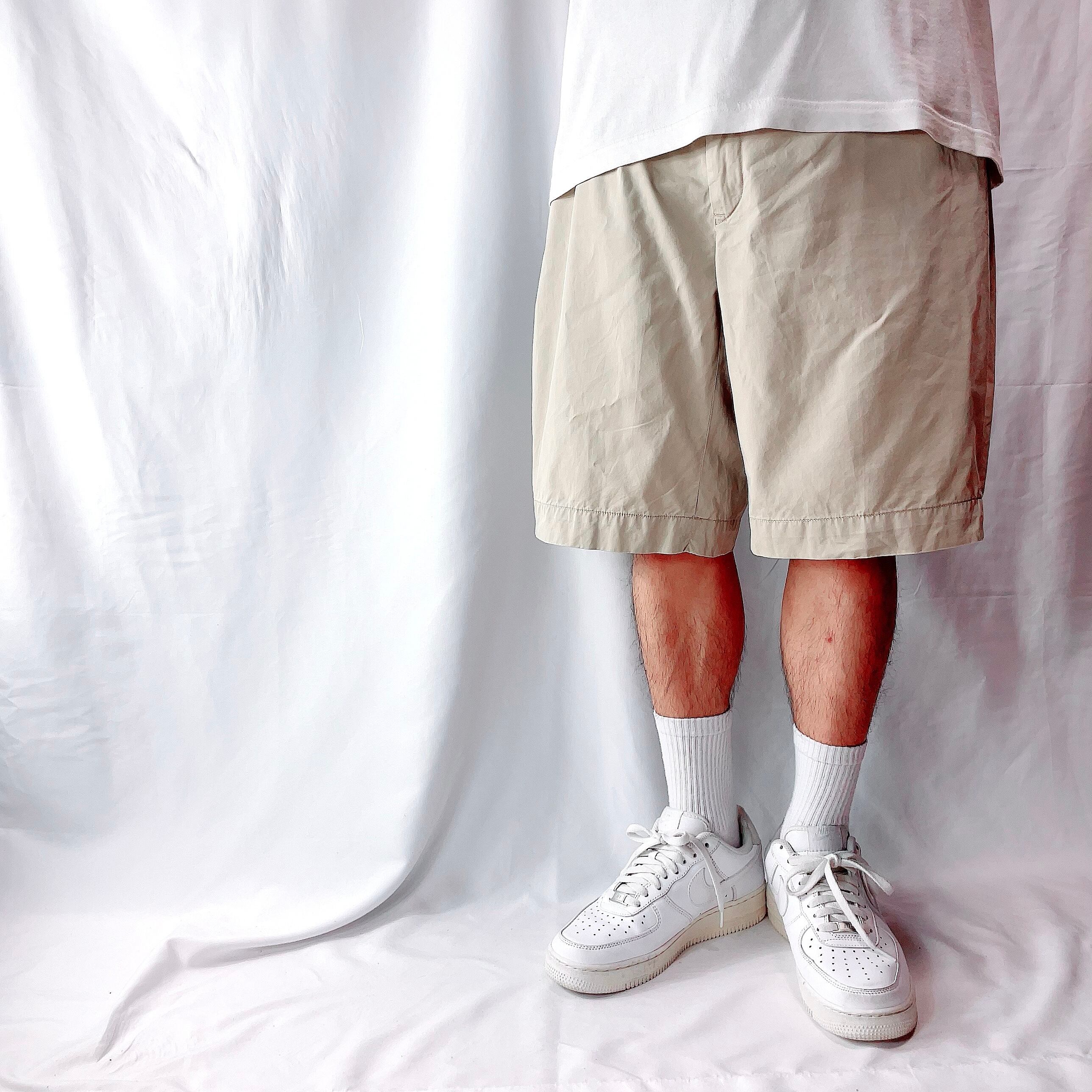 3XL 緑 アーミーグリーン サルエルパンツ メンズ ハーフパンツ