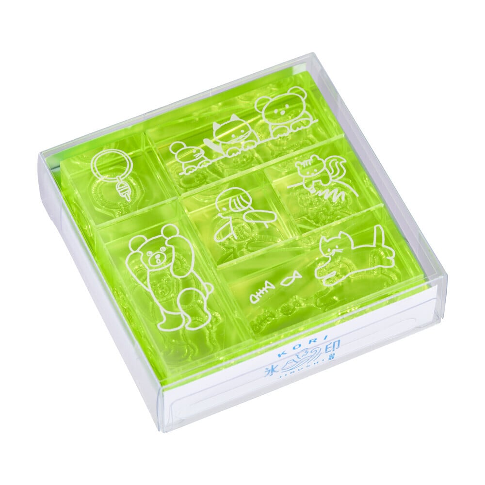 ニコレシピ　はんこセットꕤ トモダチセット 氷印 Nico-Recipe ニコレシピ KORI JIRUSHIセット 透明