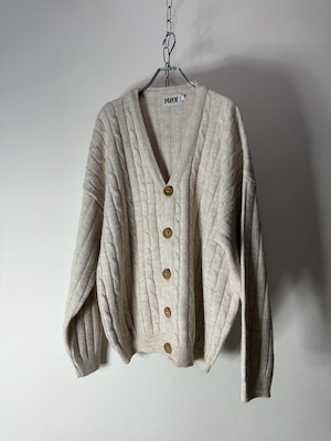 80~90’s ITALY made Natural Tone Cable Knit Cardigan