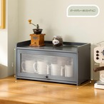 食器棚 2層 防塵 収納ラック キッチン収納 キッチンカウンター 竹製 キッチンキャビネット 小型