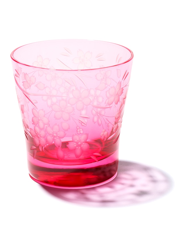 江戸切子　桜 - 花切子- （全2色）オールドグラス