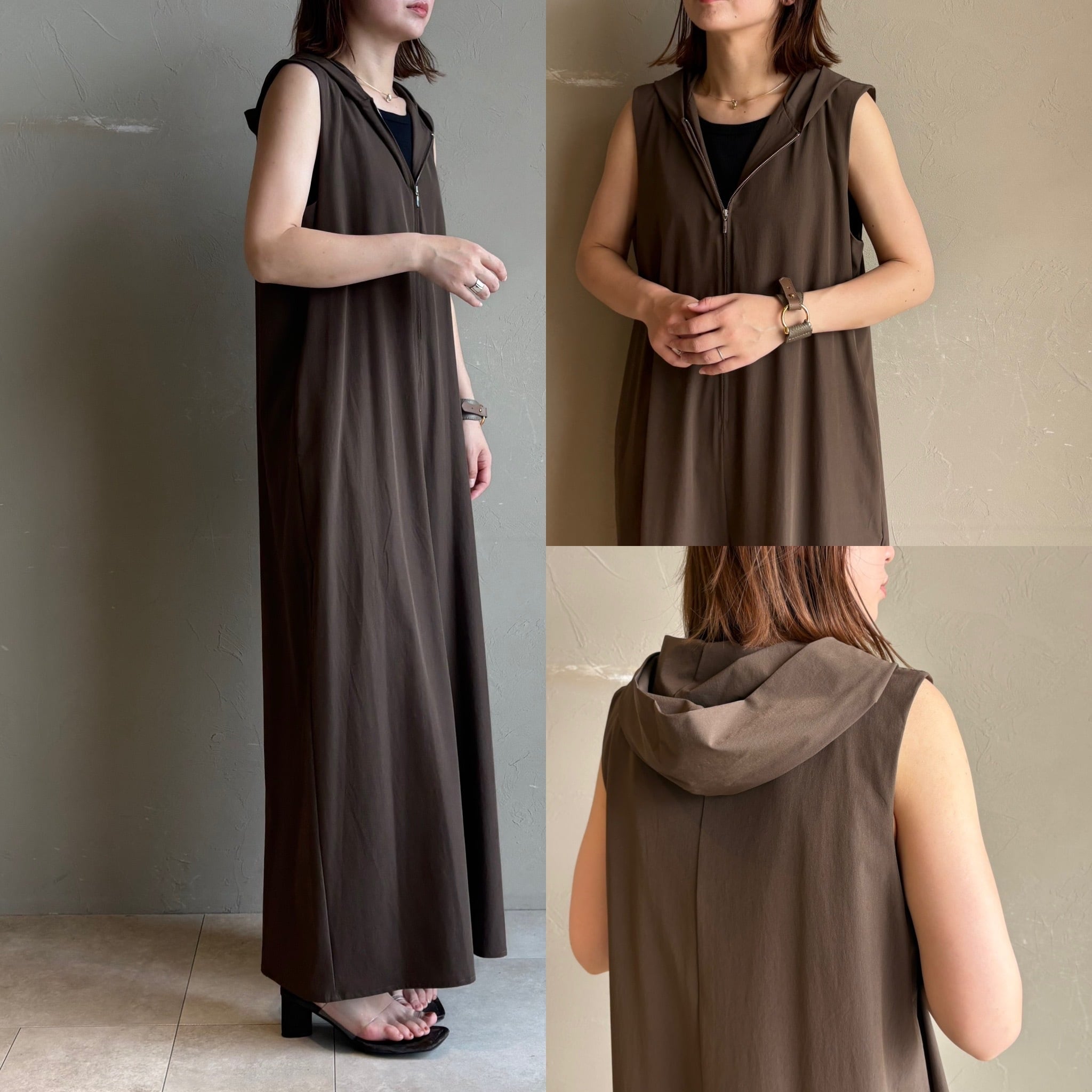 【 CLOCHE 】撥水ジップフードオールインワン02 CLOCHE 】撥水ジップフードオールインワン | valance 福井｜レディース