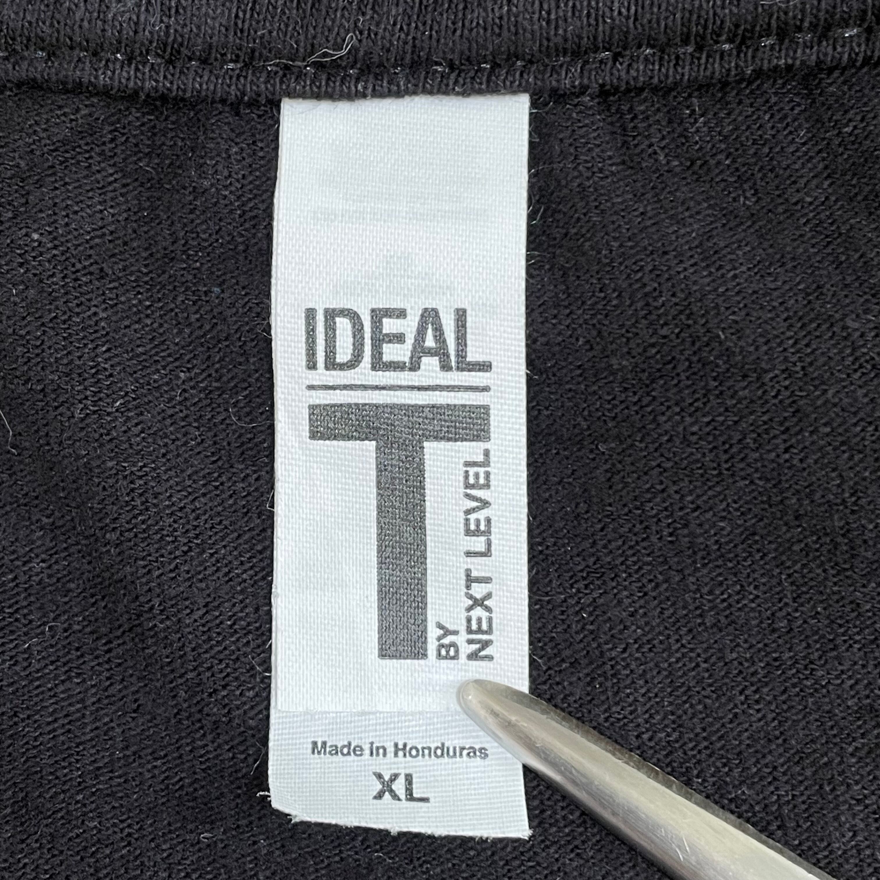 IDEAL】XL ビッグサイズ 企業系 ロゴ プリント Tシャツ 黒t 半袖