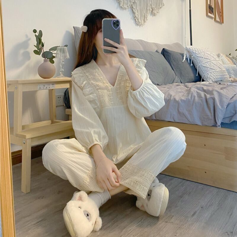 オータムスタイルスプリングVネック ロング レース 大人ガーリー スウィート キュート カジュアル 春物 秋物 萌量不足72144013579