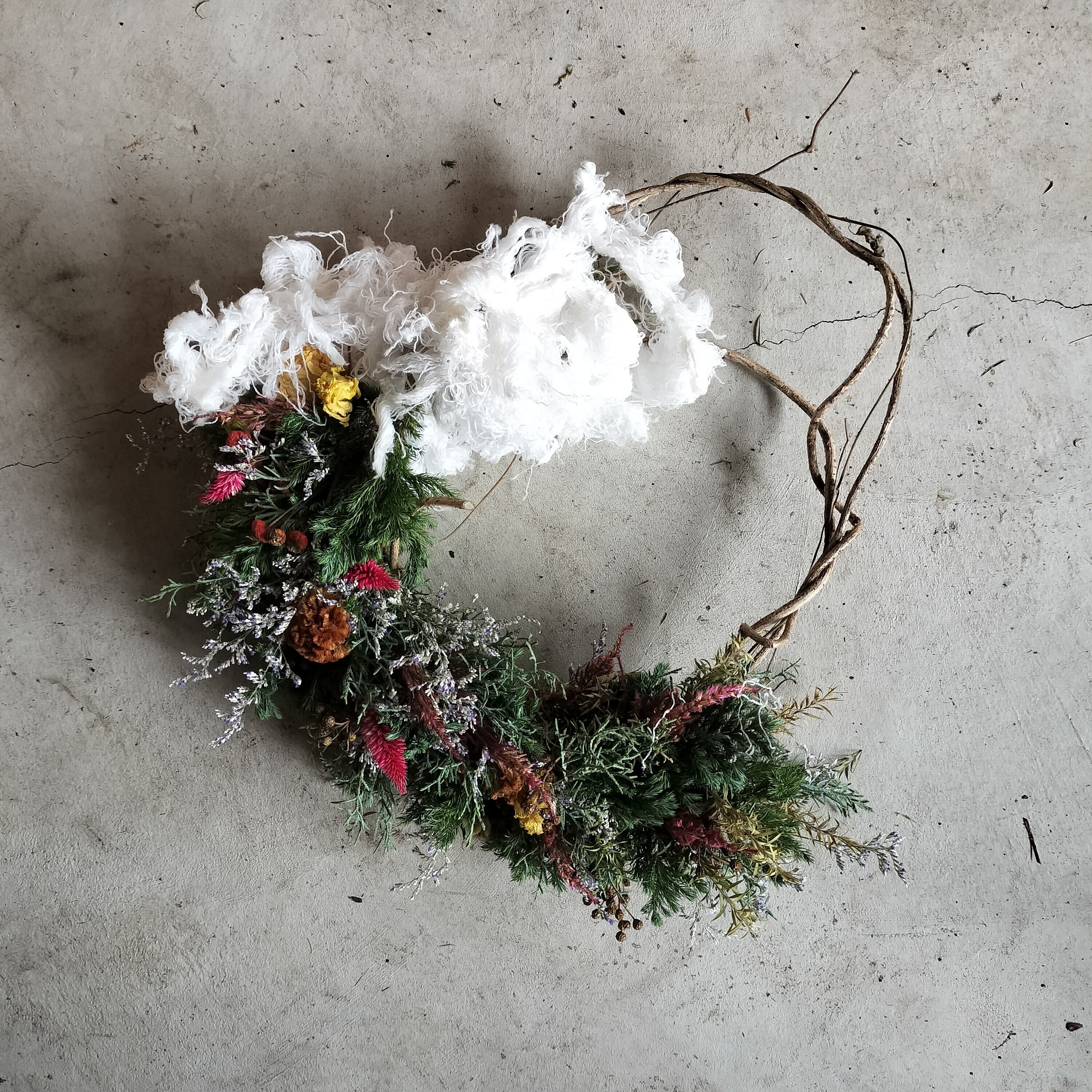 ドライフラワークリスマスリース【Dried Flowers X'mas Wreath】