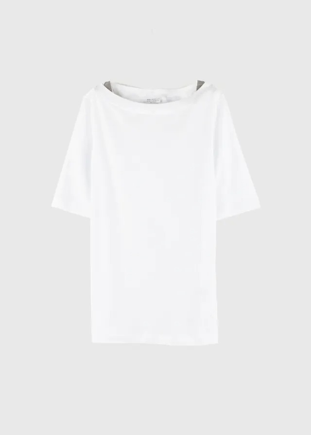 BRUNELLO CUCINELLI｜L22S-BRN-TS06 "Jersey T-Shirt" WHITE