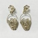 Vintage  Sterling Filigree Floral Basket Dangle Earrings Made In Mexico