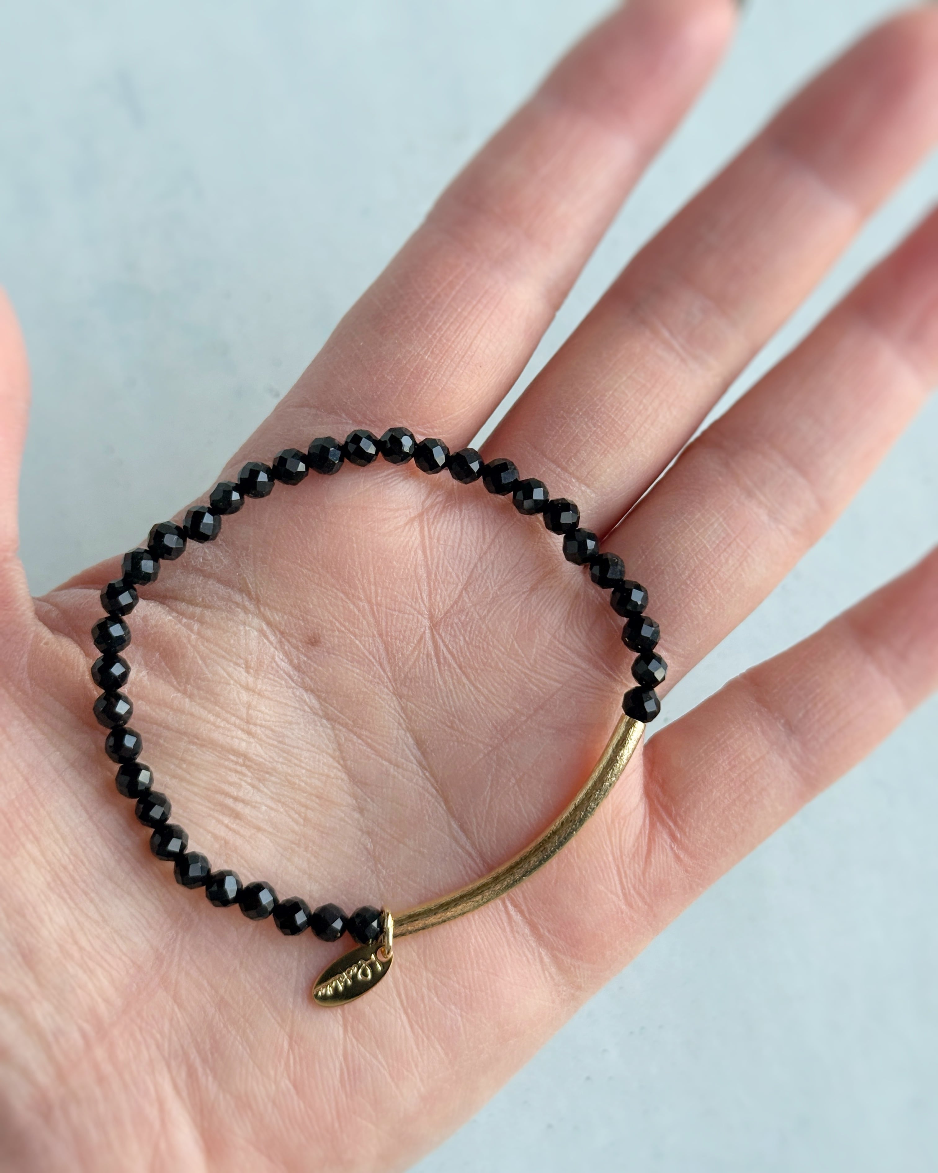 【再販】Tube & stone bracelet(オニキス)