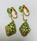 Vintage Peridot Color Bijoux Dangle Earrings