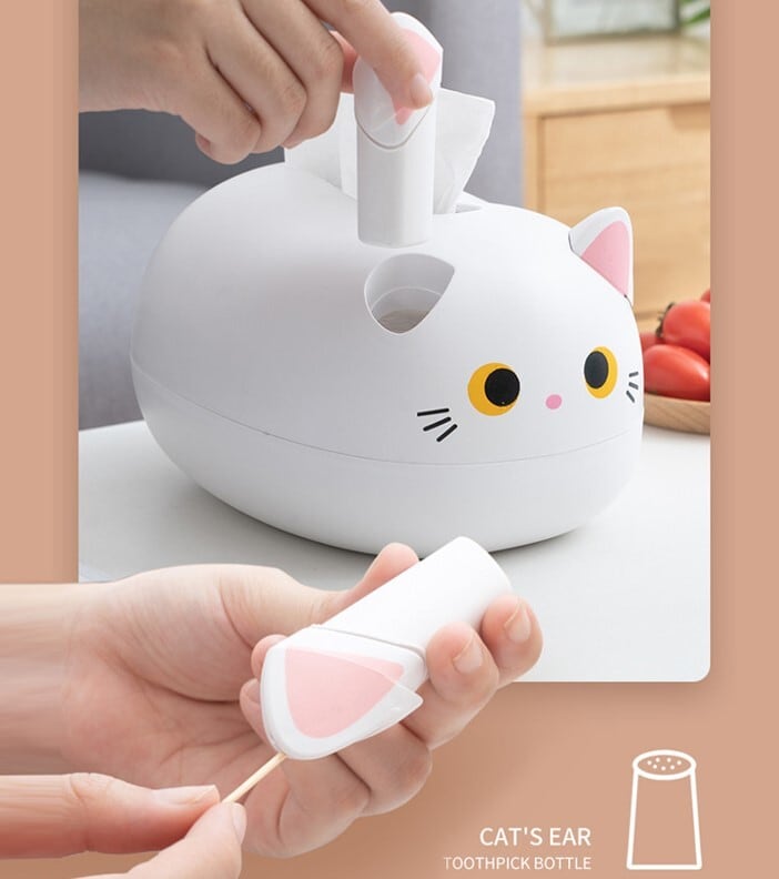 送料無料】ZAK-49 猫 ねこ 猫型 ティッシュケース 白猫 黒猫 キッチン