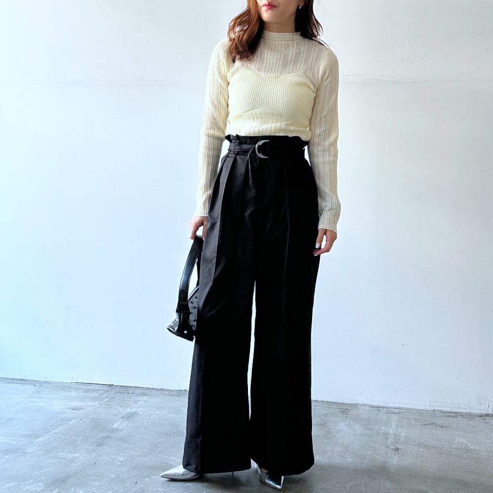 Sponge openwork knit bustier PO