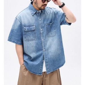 Washed denim work shirt 1432