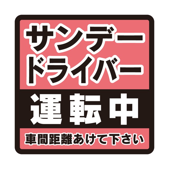 【14×14cm車用マグネット】サンデードライバー運転中