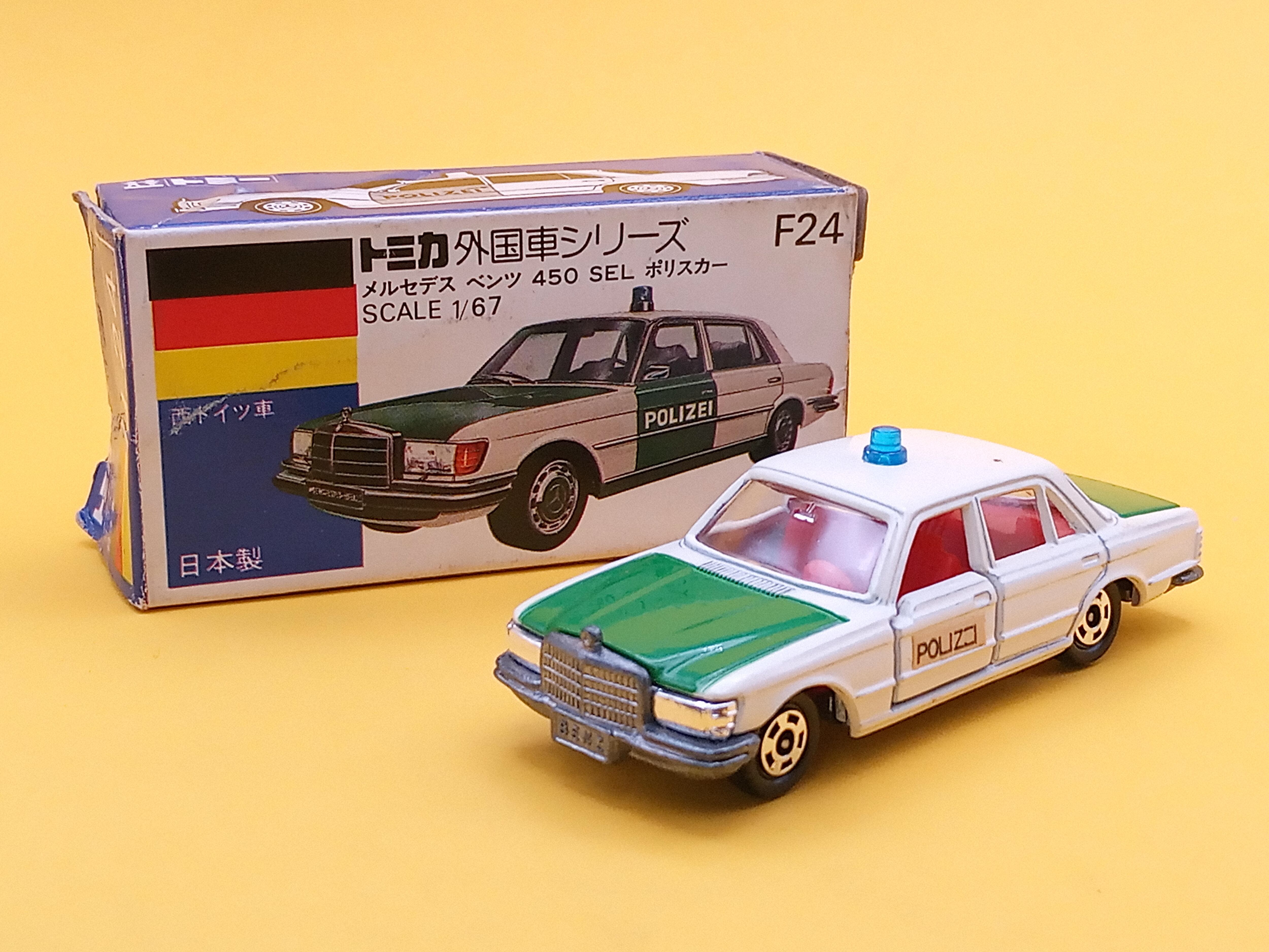 トミカ 外国車シリーズ F24 メルセデス ベンツ 450 SEL ポリスカー 日本製/青箱 | トイズキング レトロ館 powered by BASE