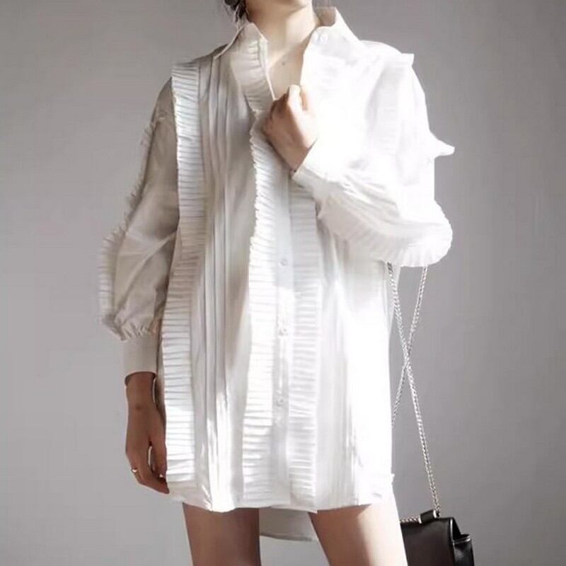 pleated loose shirt 00694