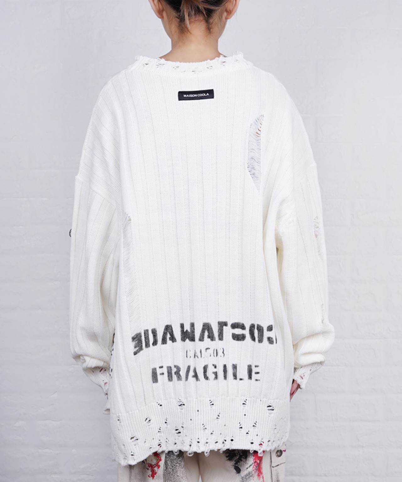 【ATELIER LINE】ランダムペイントルーズニットTOPS 　CQ-48069H