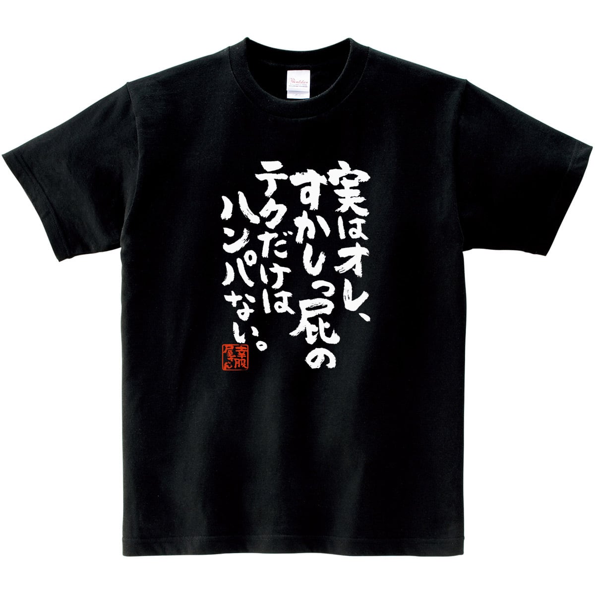実はオレ、すかしっ屁のテクだけはハンパない。 ka300-16 おもしろtシャツ 漢字 文字