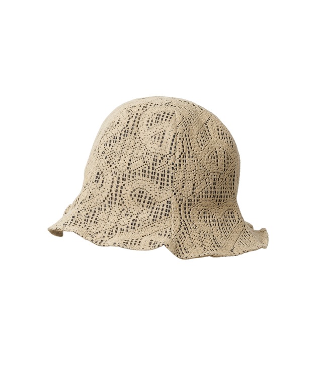 Sasquatchfabrix./24SS-GOH-003 ”LOVE & PEACE”  LACE TULIPE HAT  (BEIGE × LIGHT BROWN)