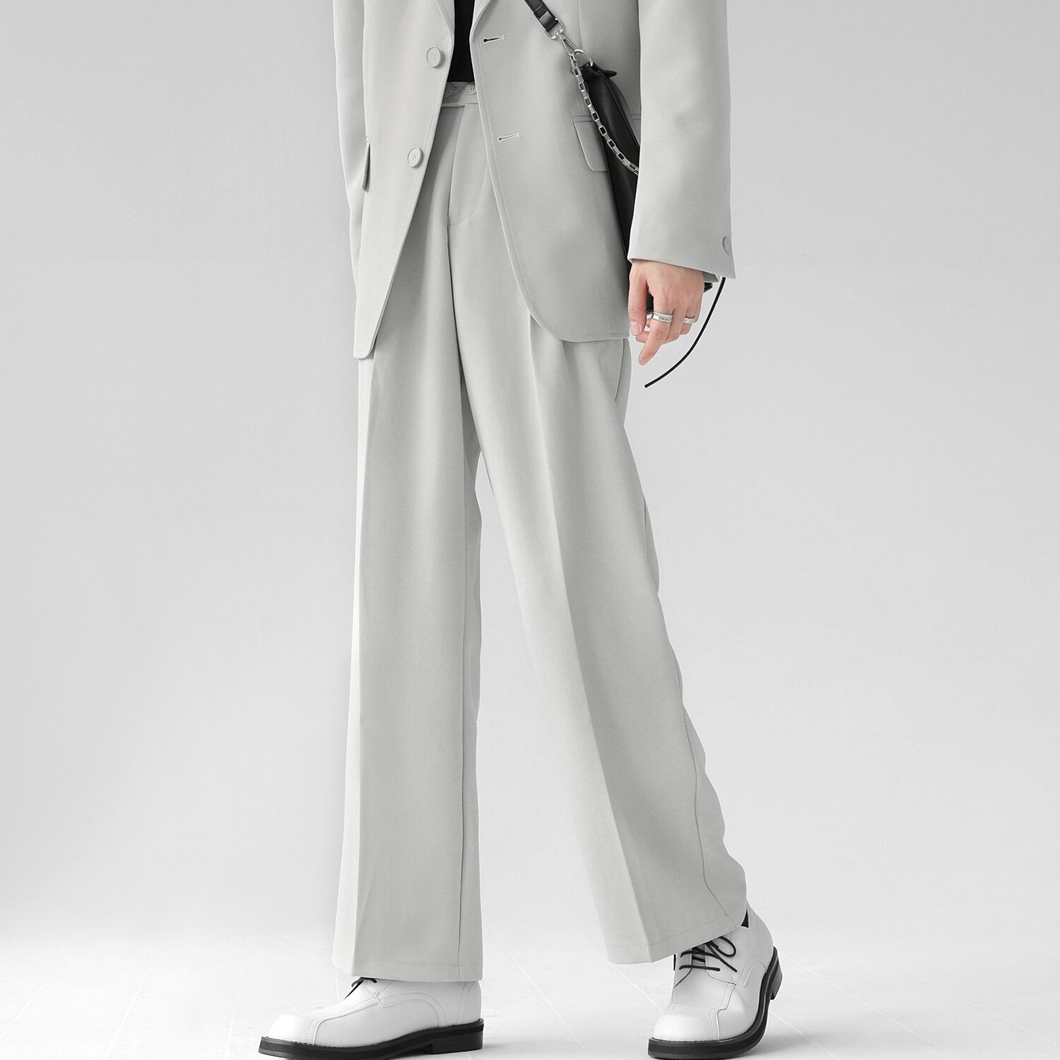 Elegant draped set-up pants   b-683