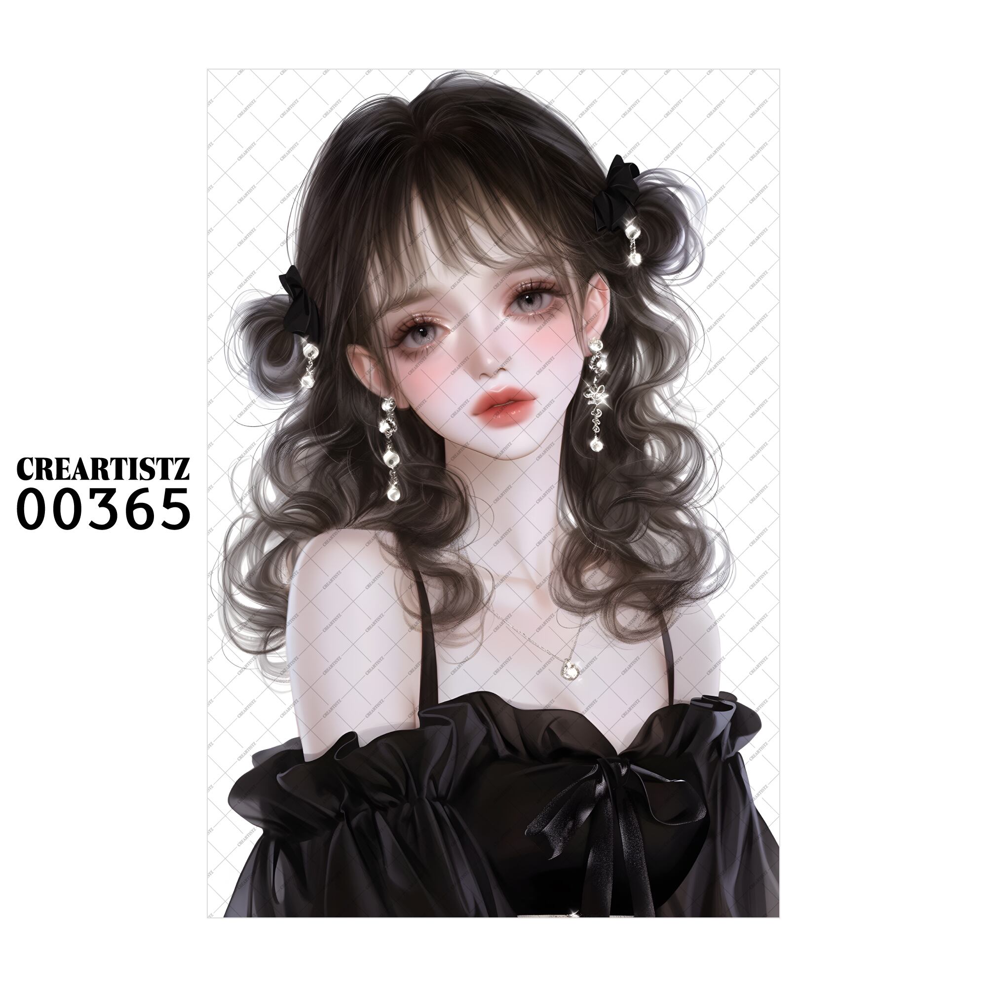 00365 ガール キュート オリジナル ペーパー/ステッカー 4枚セット CREARTISTZ